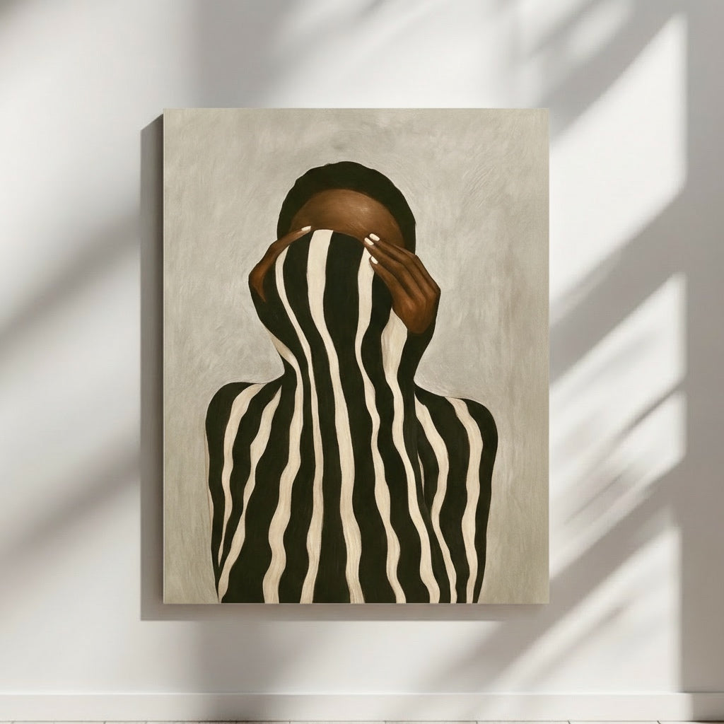 Black woman abstract art print for contemporary interiors