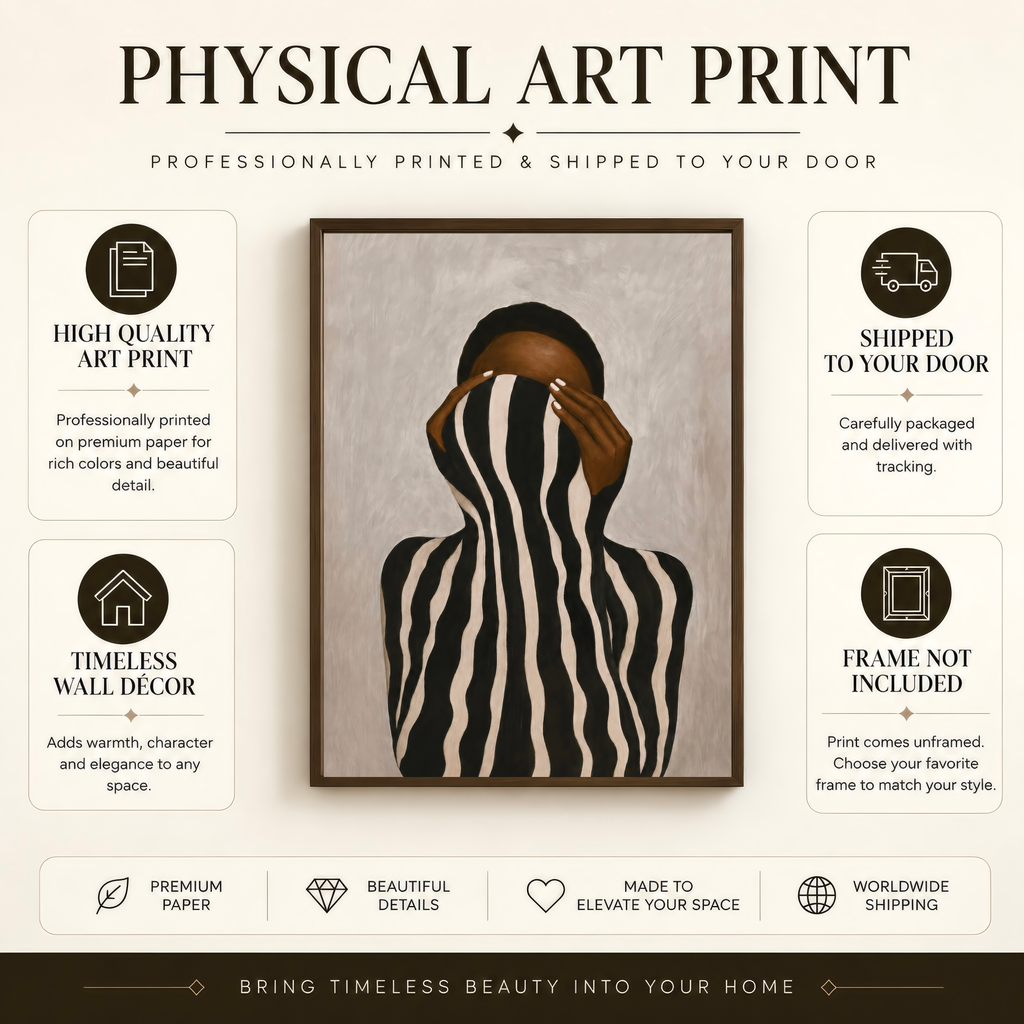 Physical  woman art print with premium paper and packaging details