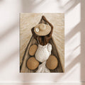 Black woman wall art print of woman sitting in wooden boat wearing straw hat