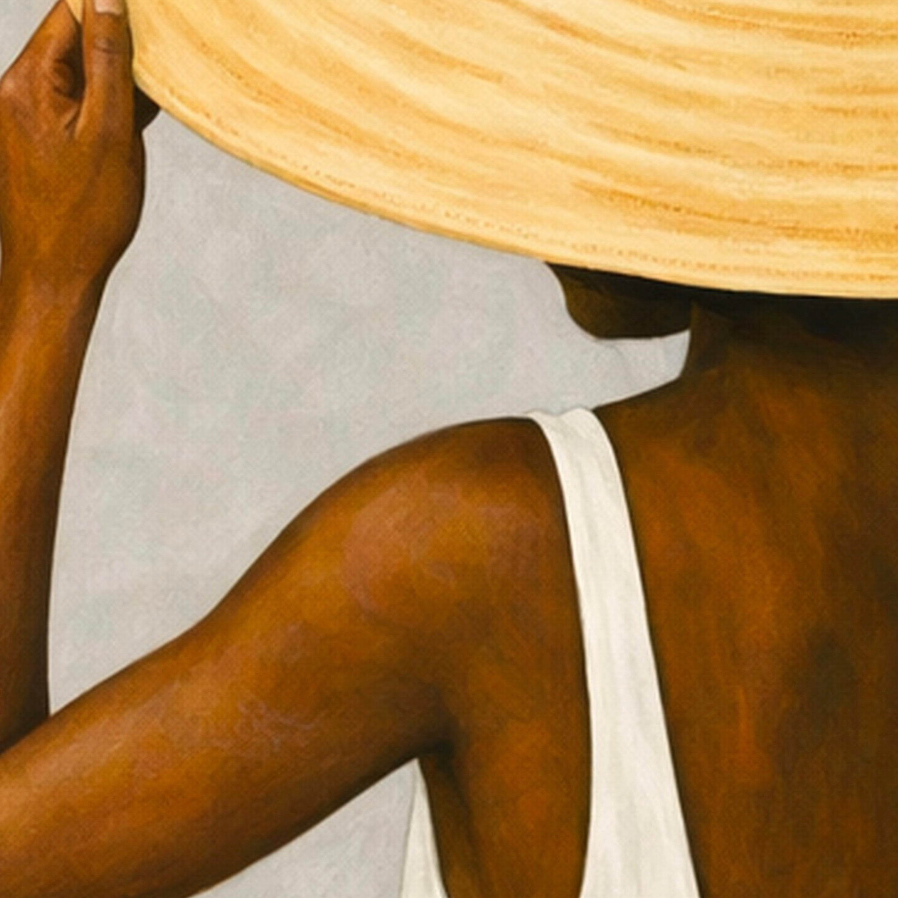 Close-up of summer black woman art print highlighting texture and soft Afrocentric details