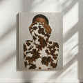 Afrocentric art poster featuring a Black woman with cowhide veil, contemporary Black wall art print. 